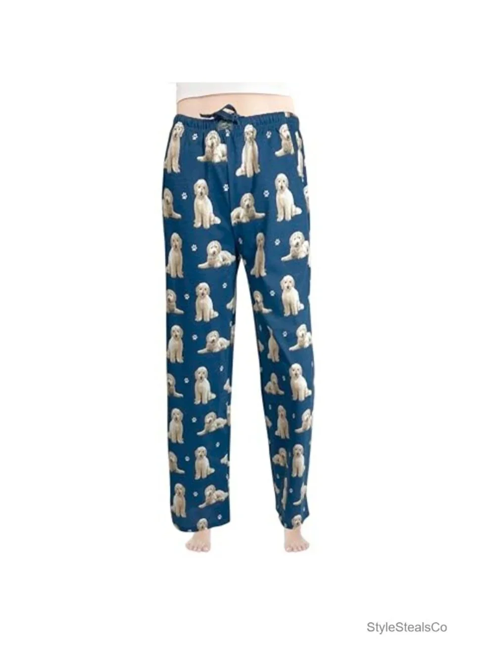 Cotton Blend Pajama Pants - Unisex Lounge Bottoms with Drawstring